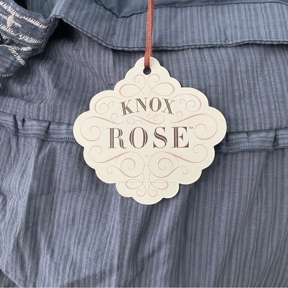 Women’s Ruffle Sleeve Embroidered Tiered Midi Dress Knox Rose Blue Size 3X - Picture 9 of 11